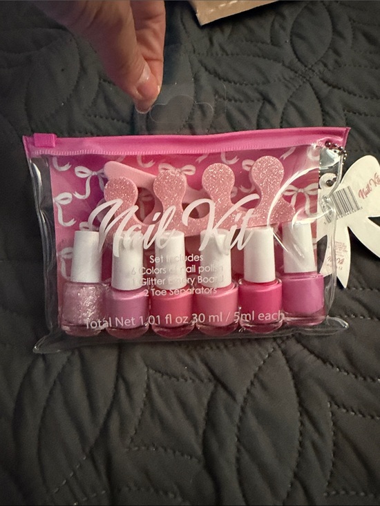 nail kit Other - Pink Girls' Nail Kit with Glitter Polish and Toe Separators